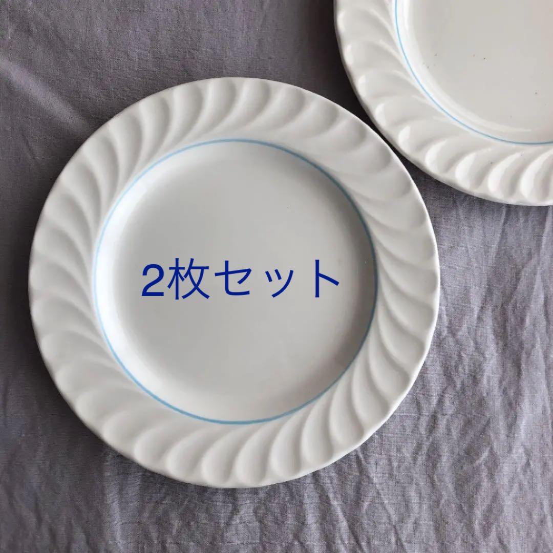 2枚セット　レア希少品　フレンチアンティーク　デッドストック　ディナープレート