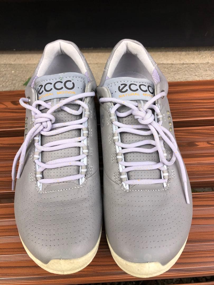 247番 新品未使用ECCOゴルフシューズ グレー36 23.0cmスパイクレス