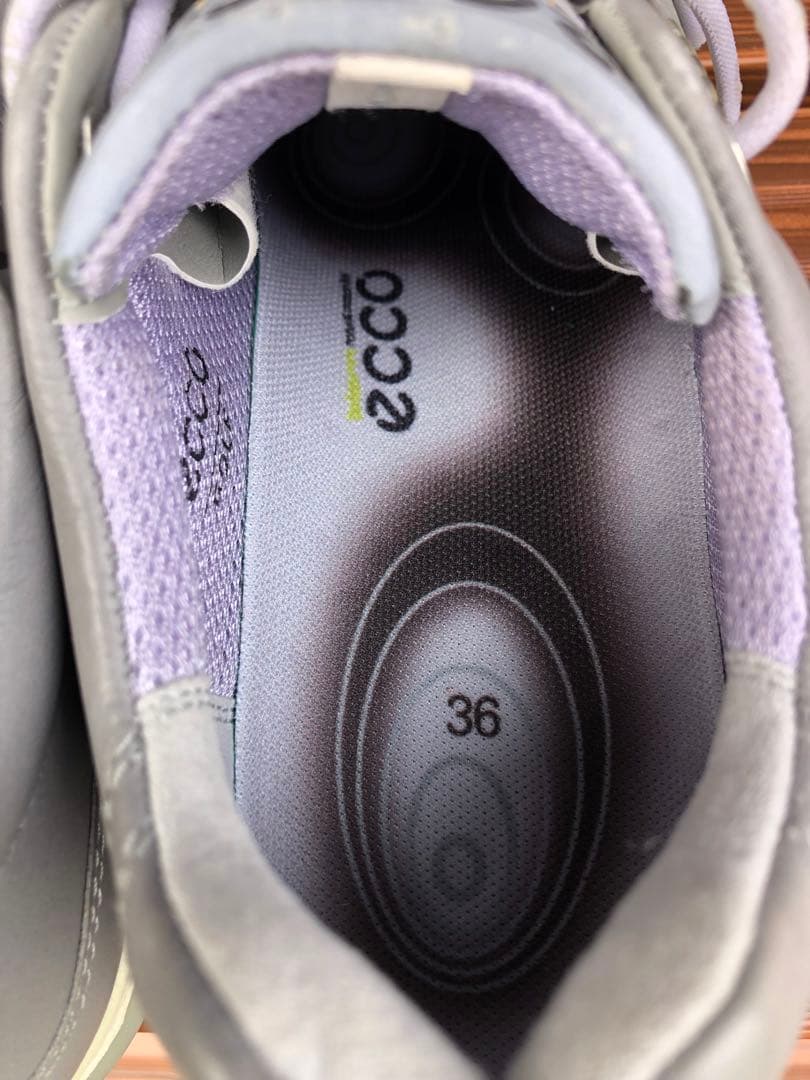 247番 新品未使用ECCOゴルフシューズ グレー36 23.0cmスパイクレス