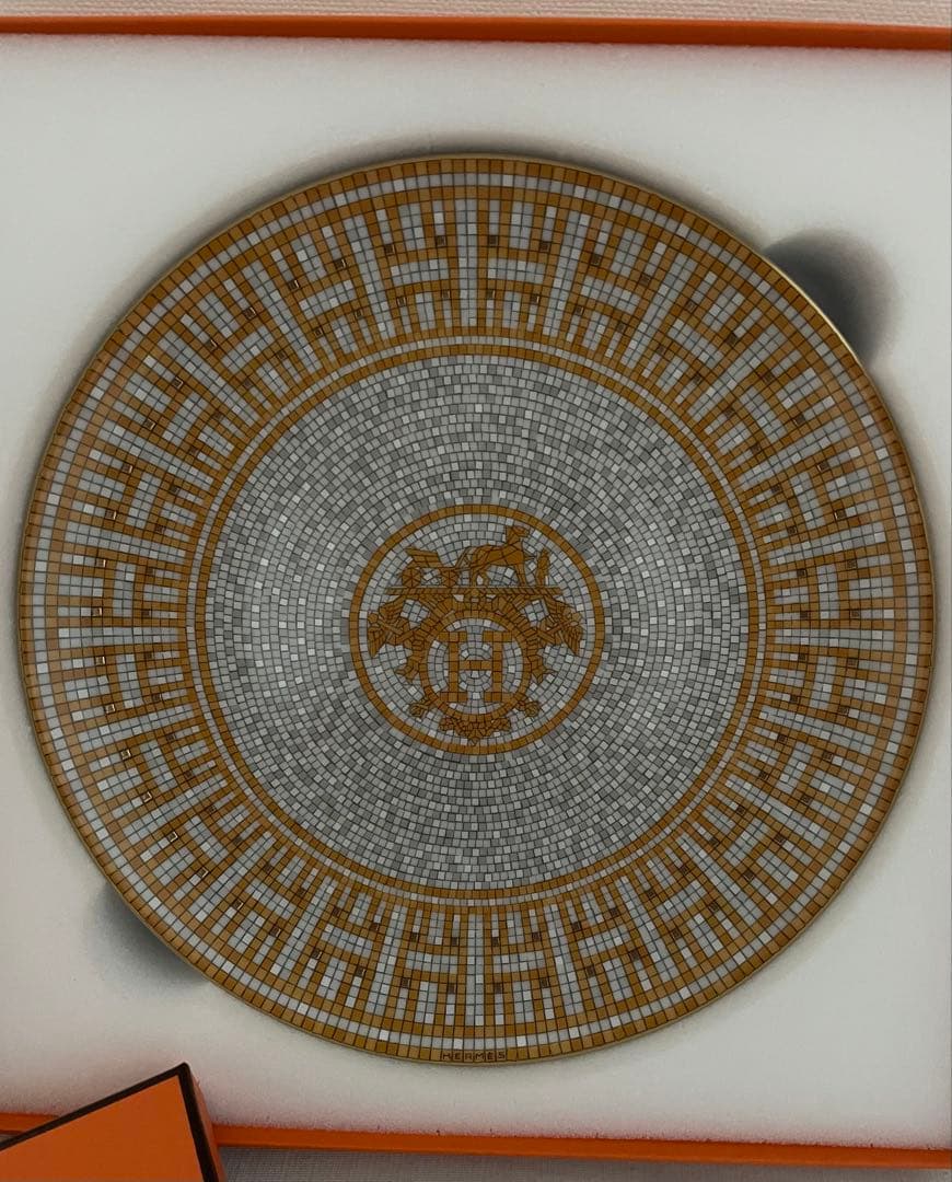 エルメス　HERMES モザイクヴァンキャトルゴールド　プレートお皿　食器　中皿