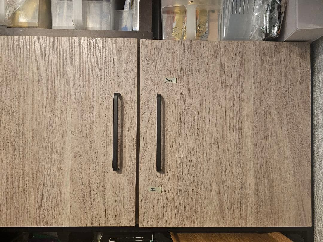 スチールフレーム食器棚 ダークブラウン