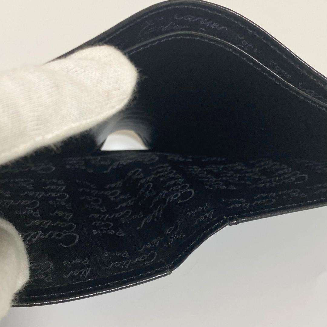 Cartier カルティエ パシャ レザー 二つ折り財布 札入れ ブラック