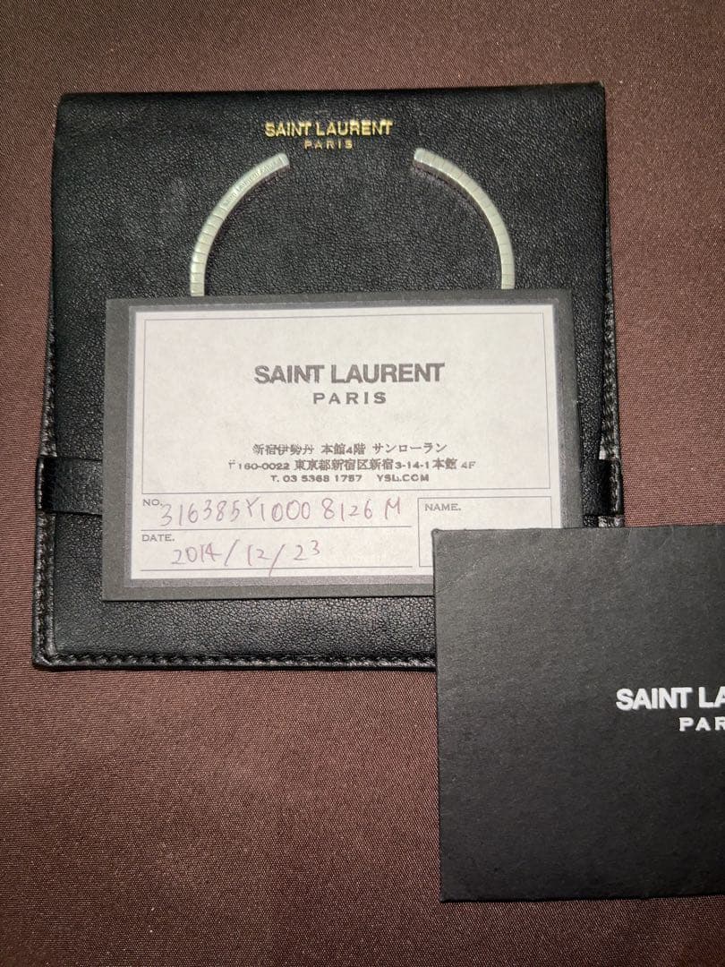 SAINT LAURENT ブレスレット シルバーバングル ギャランティカード