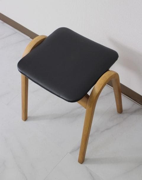 美品 秋田木工 スタッキング スツール チェア 椅子 曲木 ブラック ナチュラル