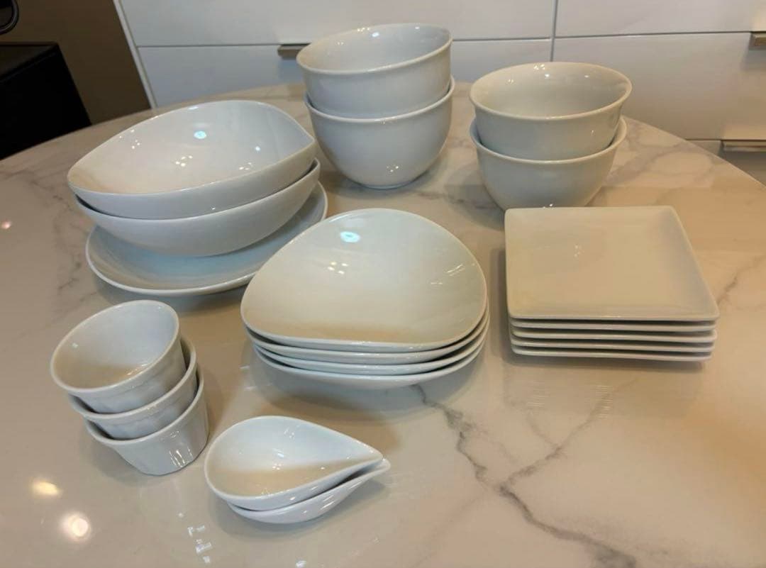 21点 【 ホワイト 食器 】 大皿 中皿 小皿 平皿 取り皿 小鉢 ボウル 丼