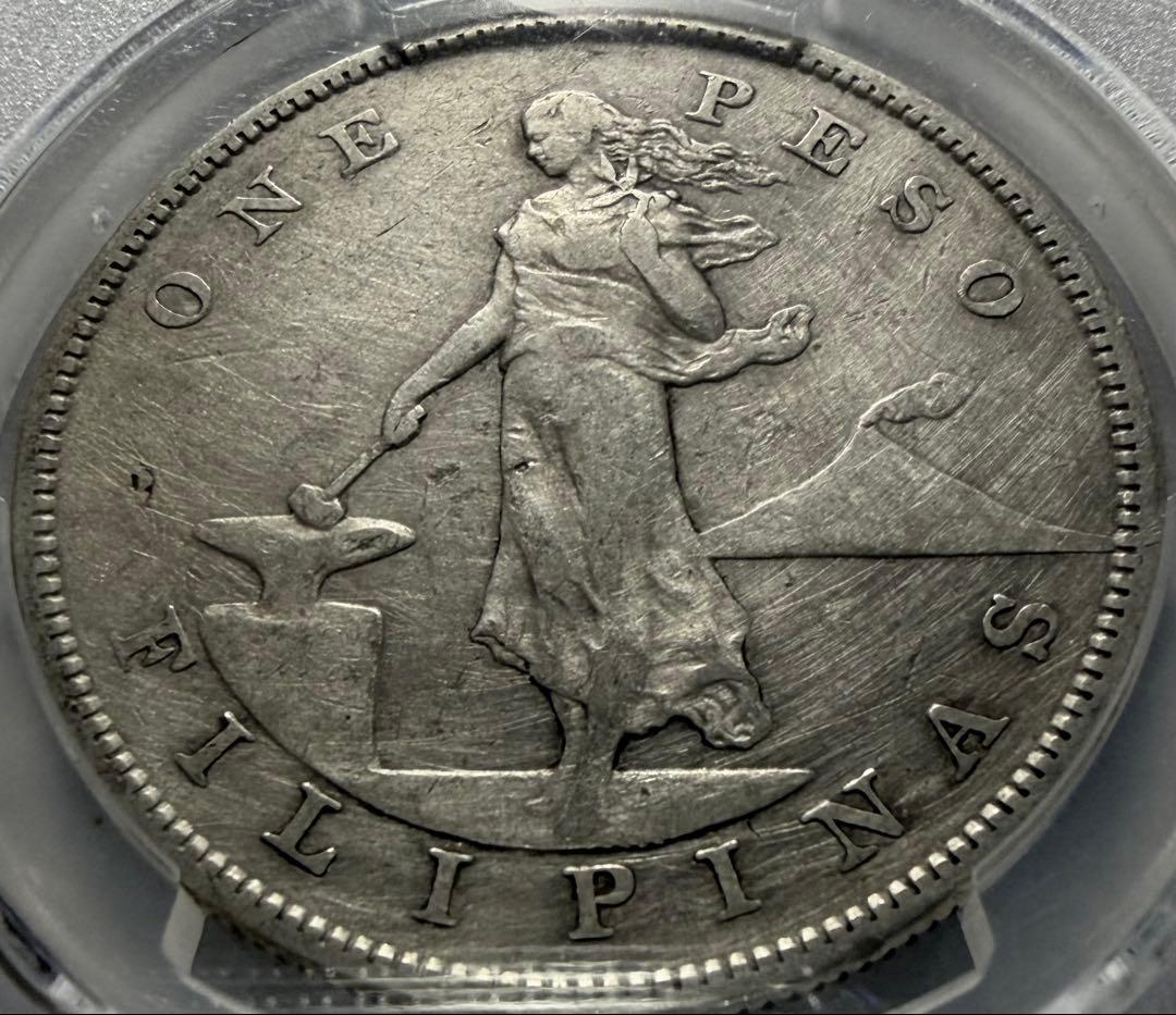 合*n様 1905年米領フィリピン 1ペソ 銀貨《大型》　PCGS認定