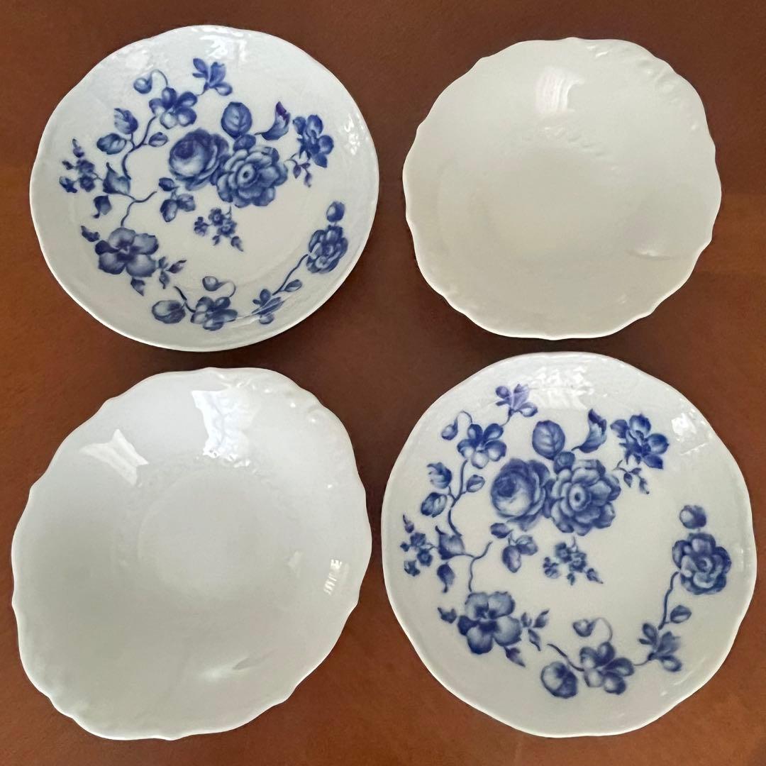 【美品】リチャードジノリ★ブルー＆ホワイト★ラウンドディッシュ　4枚