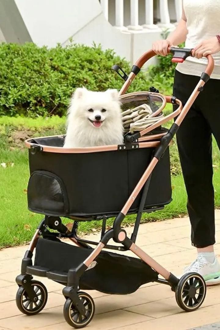 【新品・未使用】ペットカート 黒 分離型 犬猫 バギー 耐荷重20㎏ 折畳み