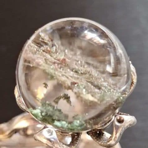 ★天然石★最強金運ガーデンルチルスフィア(台座付き)
