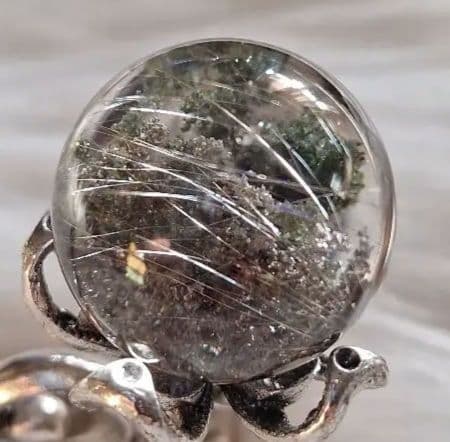 ★天然石★最強金運ガーデンルチルスフィア(台座付き)