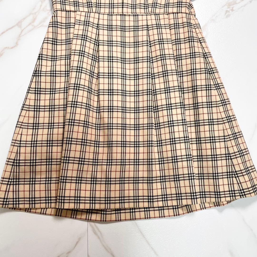 美品✨ BURBERRY ワンピース ノバチェック 白襟 金ボタン 130