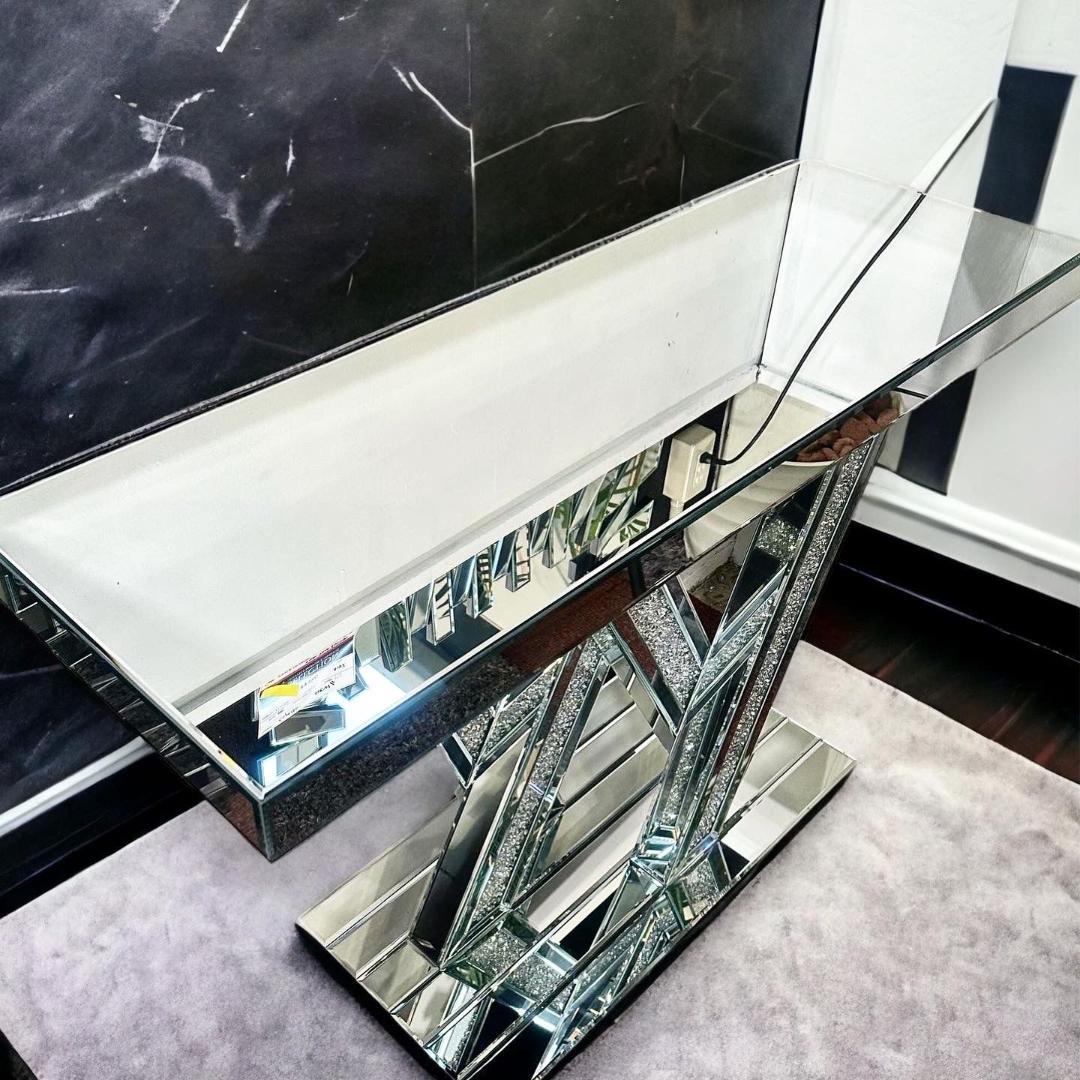 クリスタル付き鏡張りサイドボード SIDEBOARD