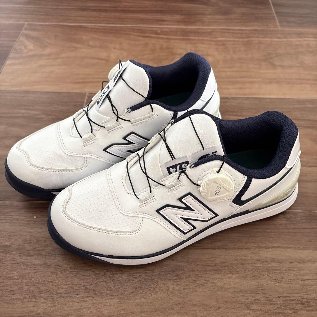 New Balance 574 ゴルフシューズ ホワイト/ネイビー