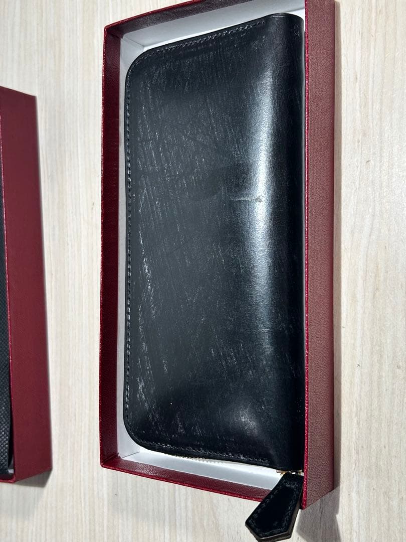 新進工房　極小長財布　ブライドルレザー　バタール　　ブラック