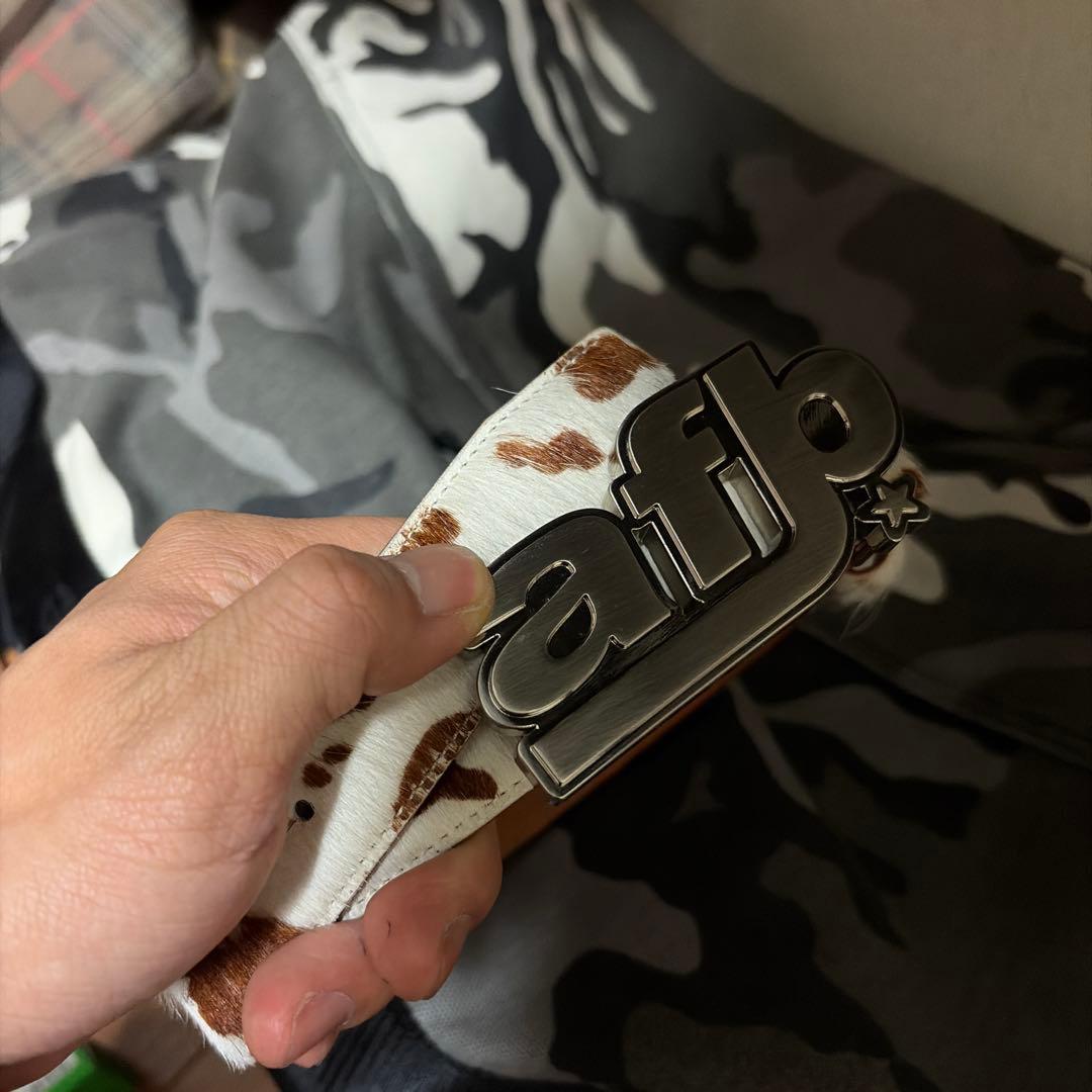 AFB 牛柄レザーベルト M size