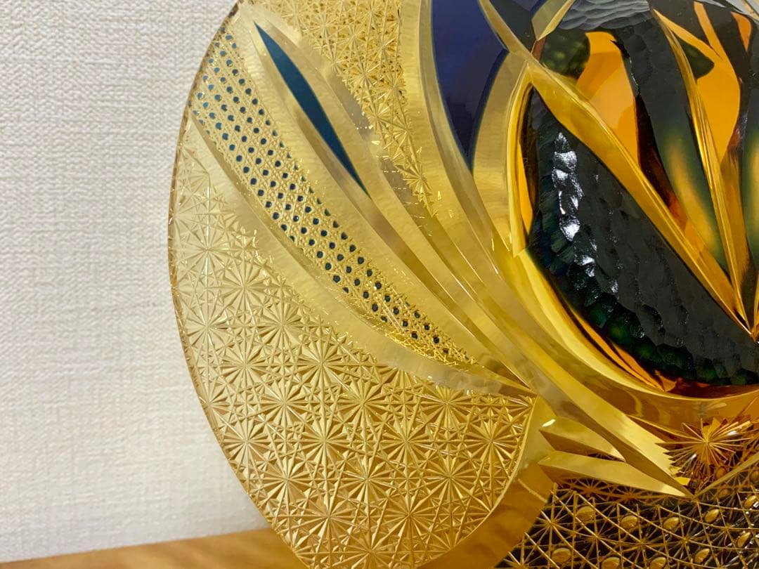 d*7様 江戸切子　伝統工芸士　但野英芳作　「兜」 飾り皿