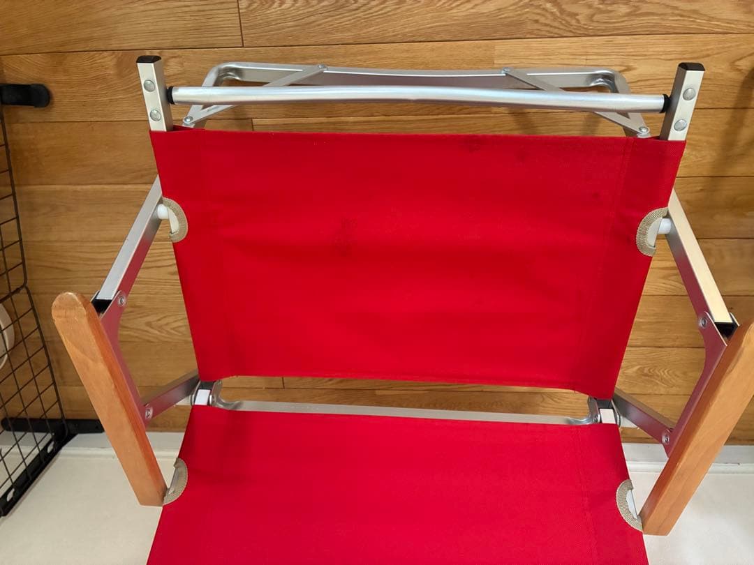 コールマンColeman赤とオリーブ コンパクトフォールディングチェア中古品