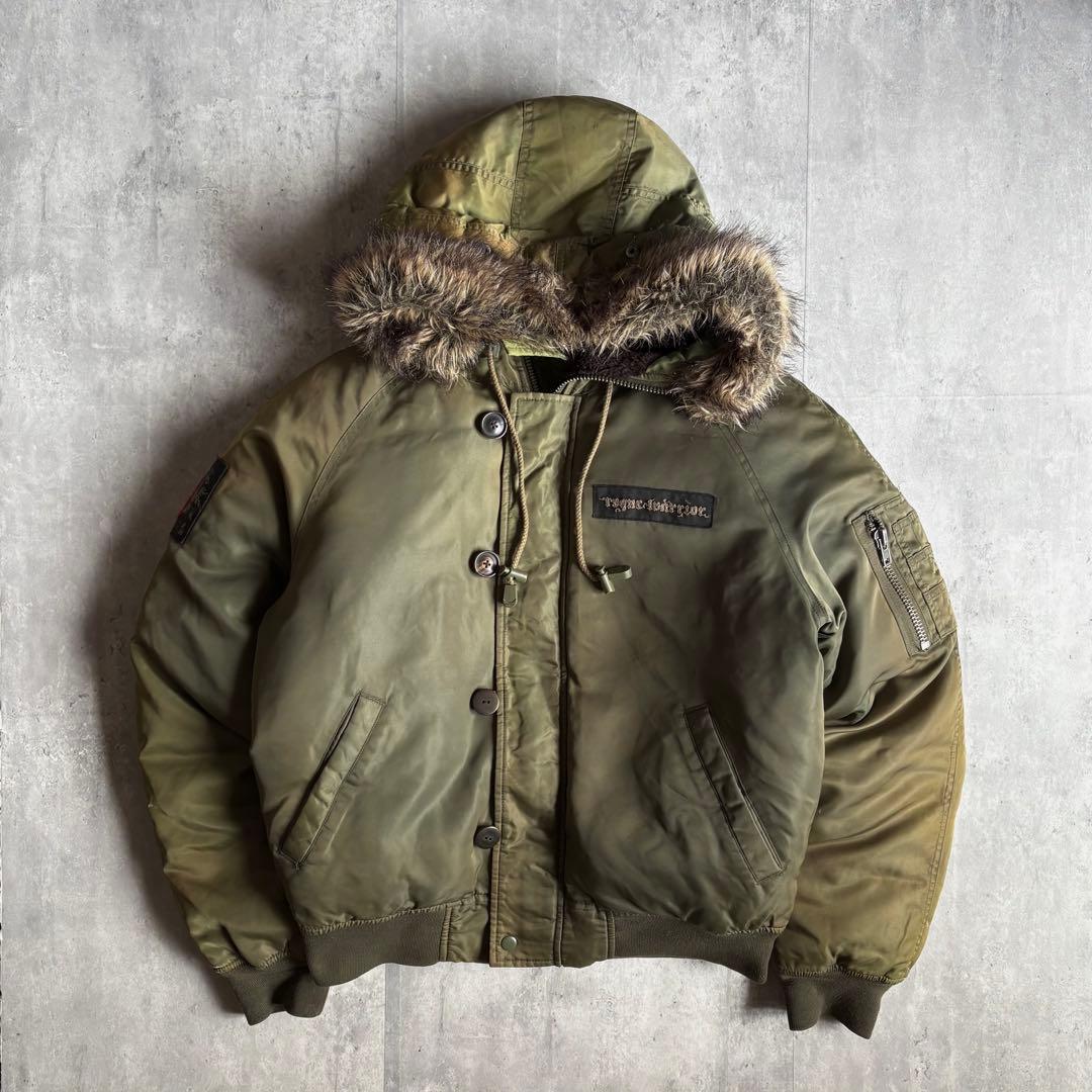 【00s archive】N-2B ダウンジャケット　ファー　y2k 短丈　古着