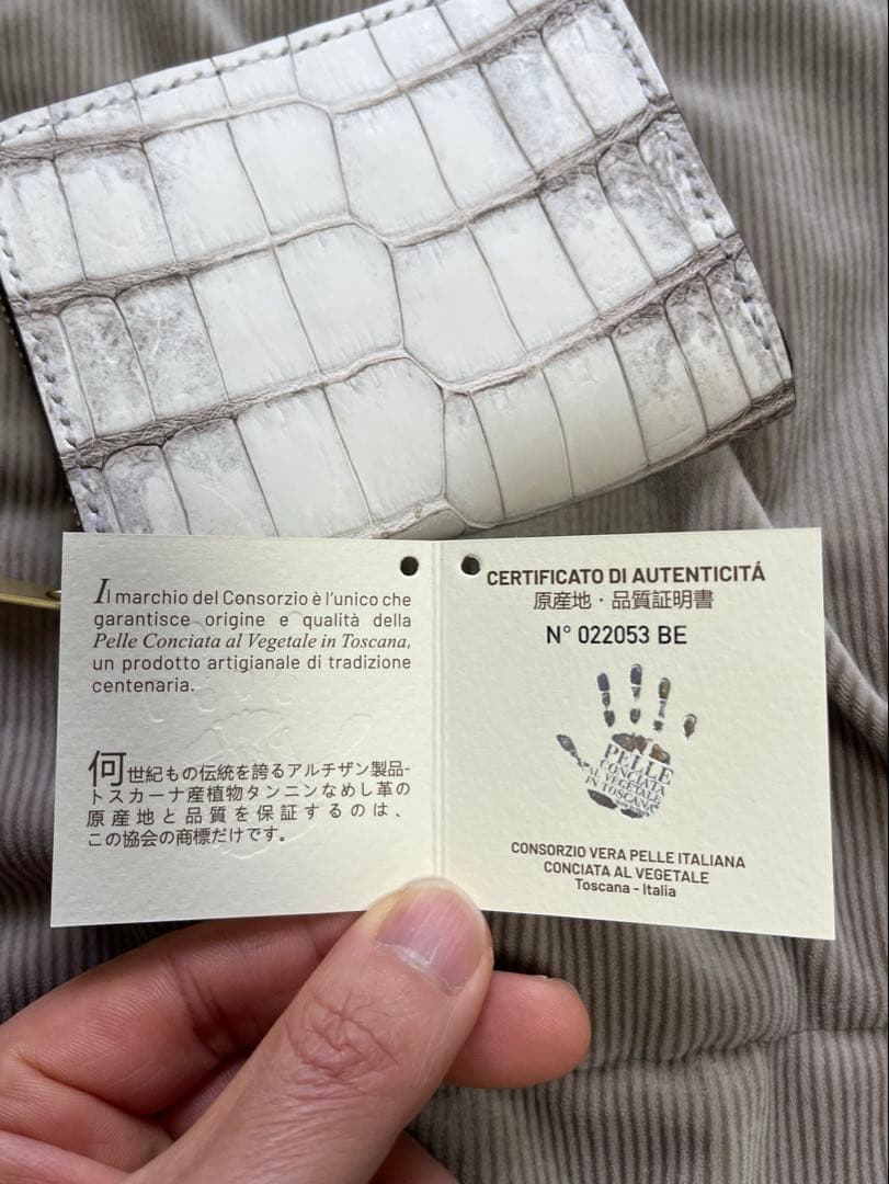 激安激珍！　クロコダイル　ポロサス ヒマラヤ　コンパクトファスナー財布　手縫い