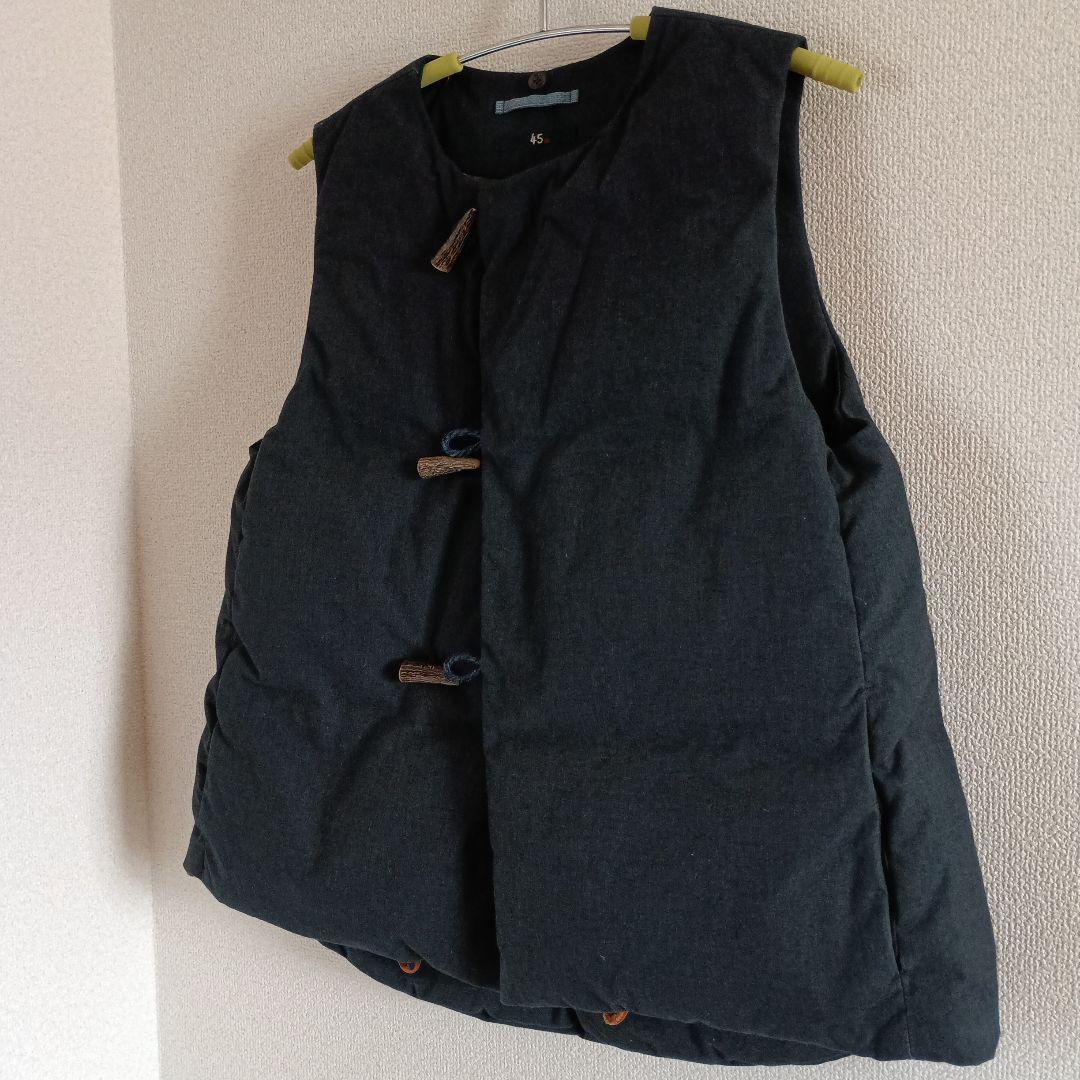 45r　45rpm　ダウンベスト　ムートン襟　ウール　カシミヤ