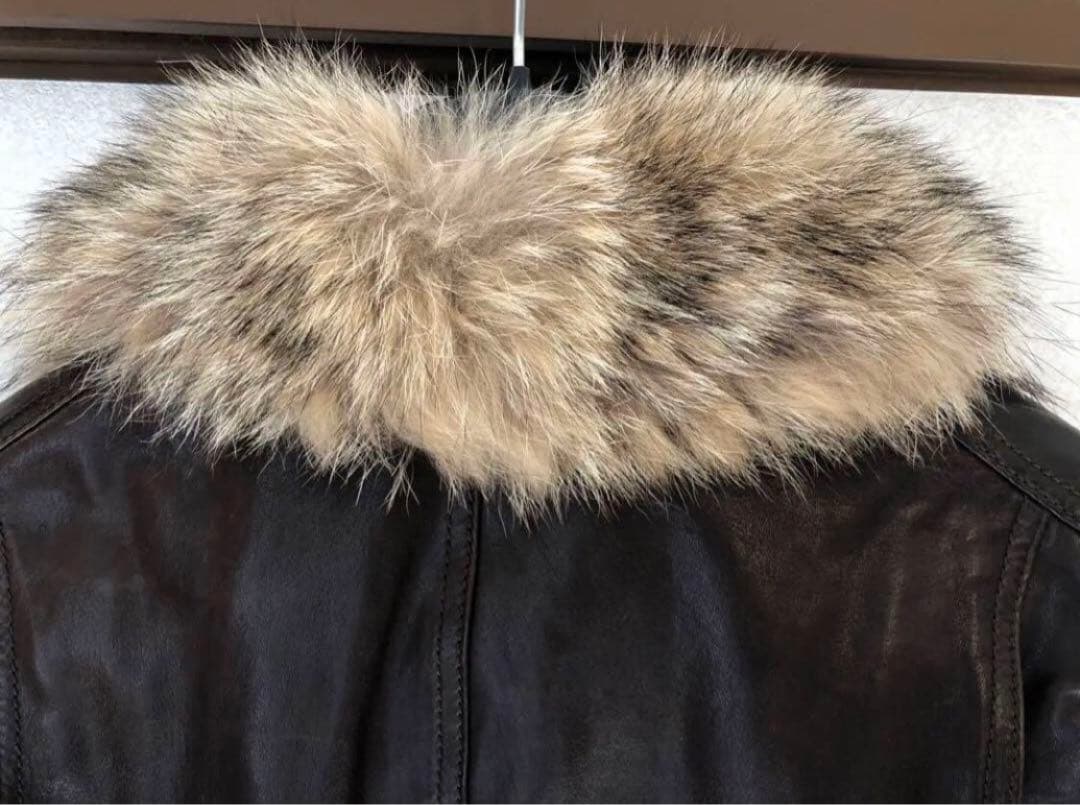 ば*ん様 【状態良し】 COACH コヨーテ毛皮付き革ジャケット　レザー　ジャケ