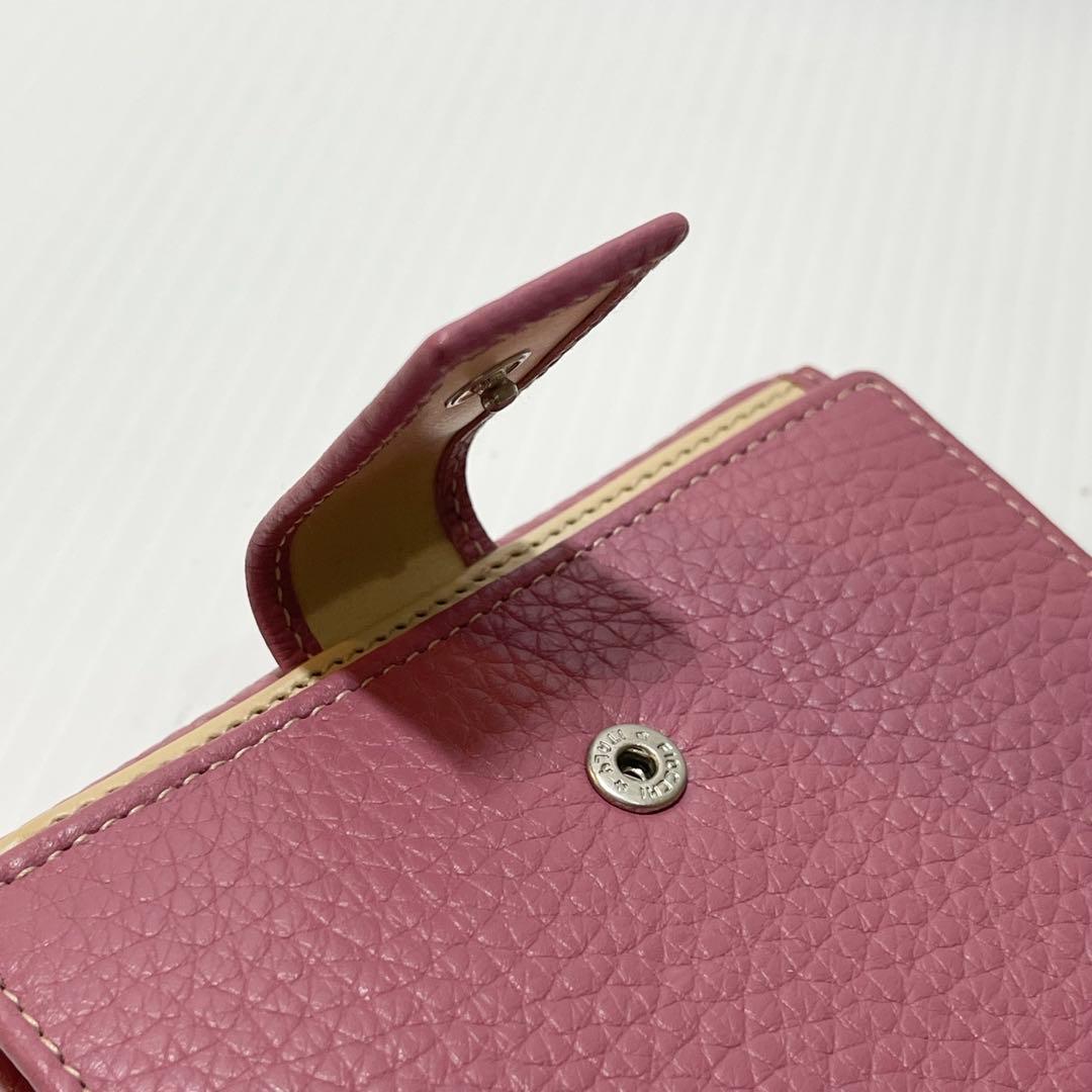 新品保管品【HUNTINGWORLD ハンティングワールド】三つ折り財布 ピンク