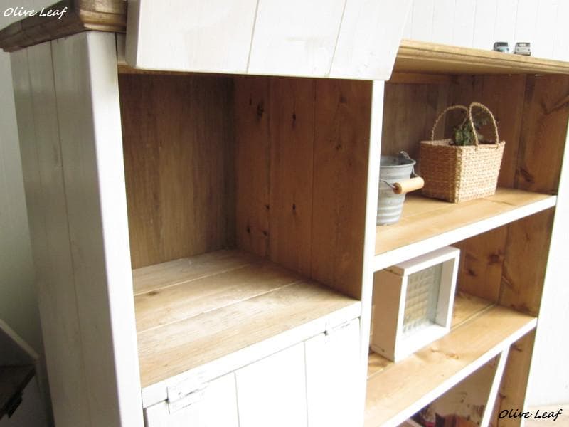 サイズ、デザインオーダー可！●パタパタ付3段ラック●シャビーブラウン●受注製作