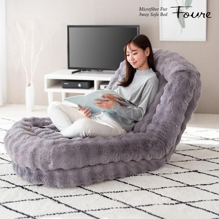 ふわとろソファベッド フール ふわとろ グレー [6005]