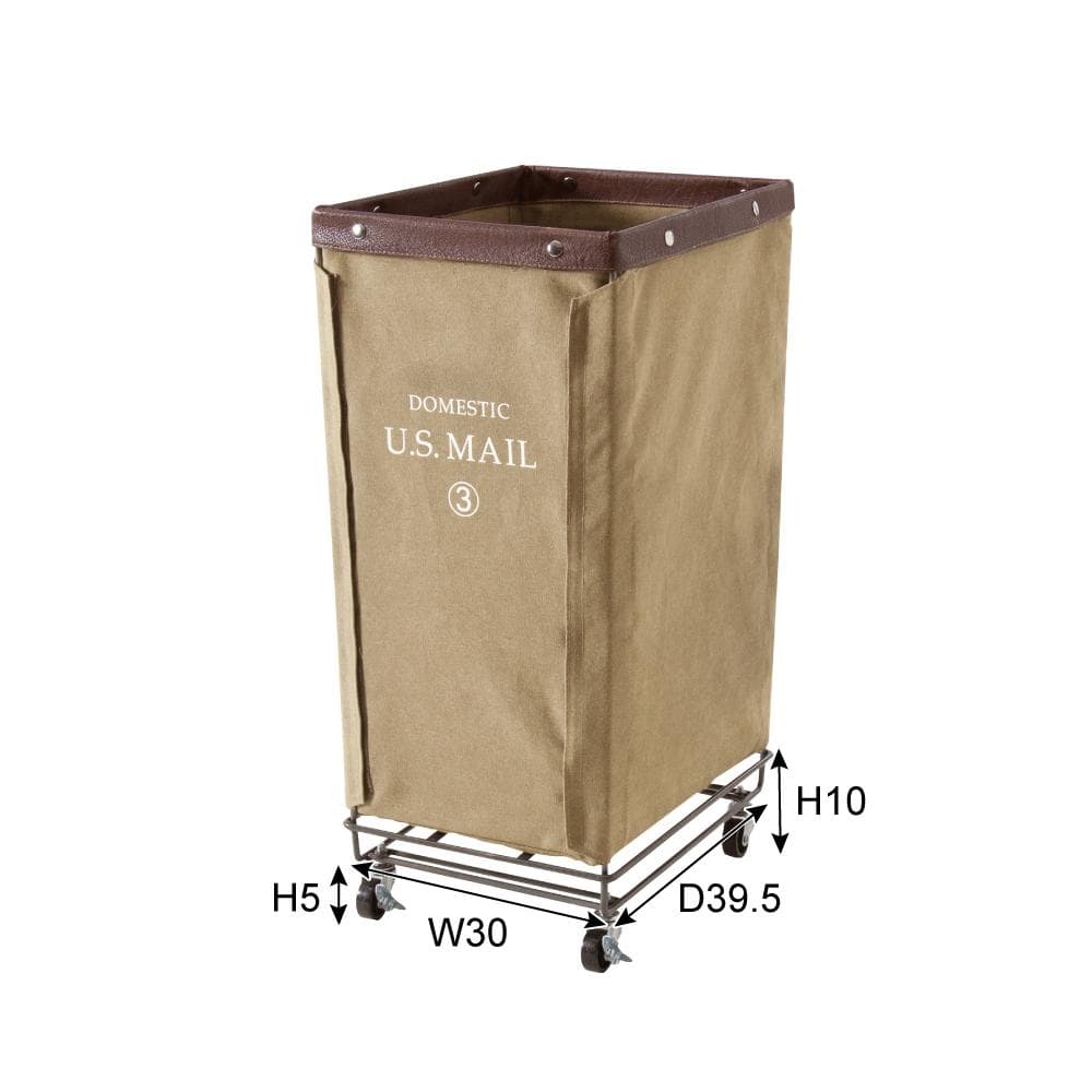 アメリカン 移動簡単 縦長 キャスター付き 大容量 洗濯カゴ 収納 緑