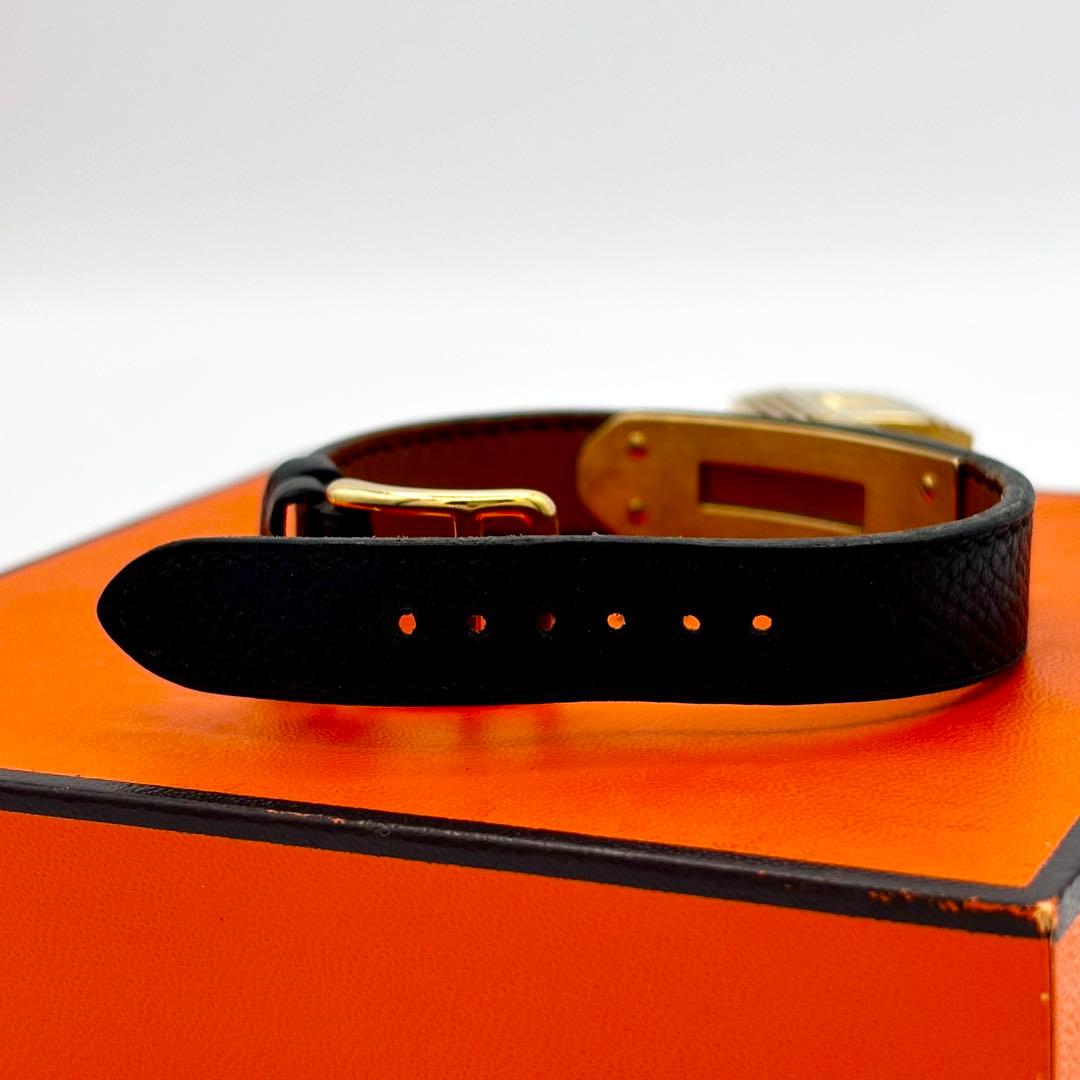 HERMES ケリーウォッチ ブラックレザー 黒文字盤 ゴールド 金 エルメス