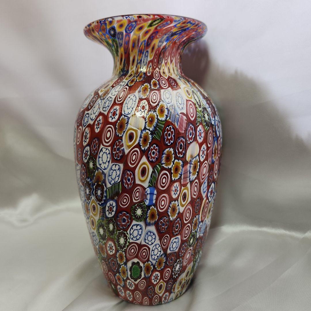 専用です ネチアンガラス ミルフィオリ 金彩 大型 花びん ムラーノグラス