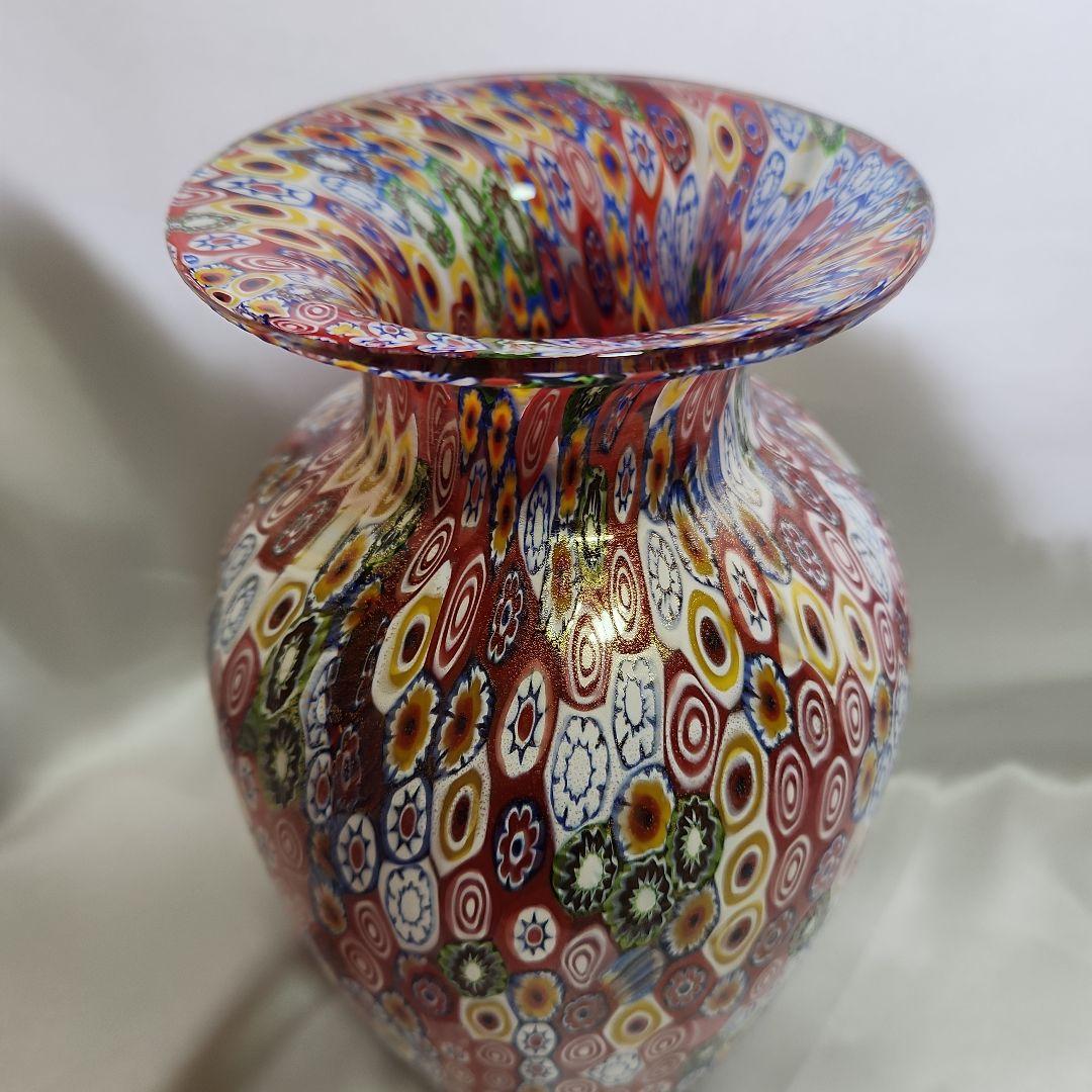 専用です ネチアンガラス ミルフィオリ 金彩 大型 花びん ムラーノグラス