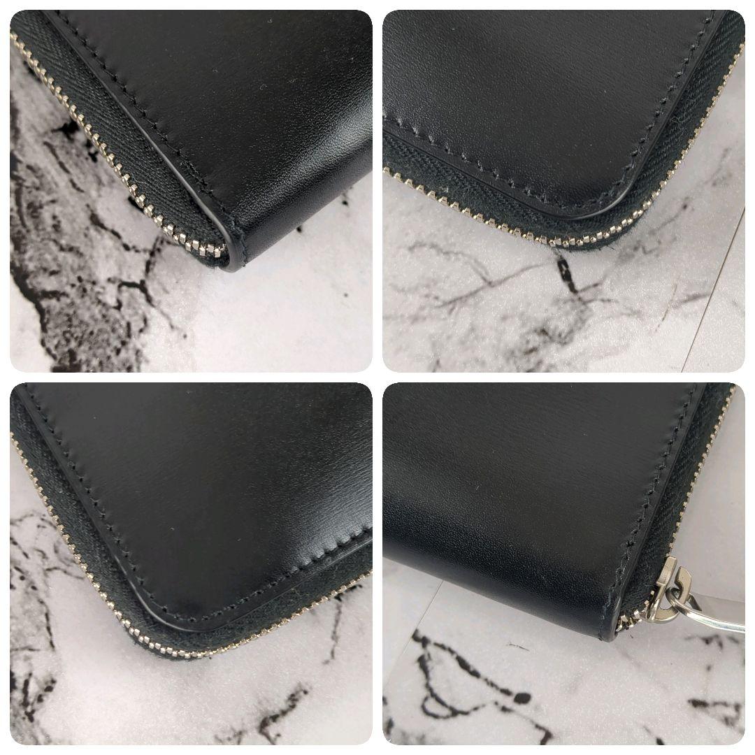 【美品】サンローラン☆YSL　カサンドラ　レザー　ラウンドファスナー　長財布　黒