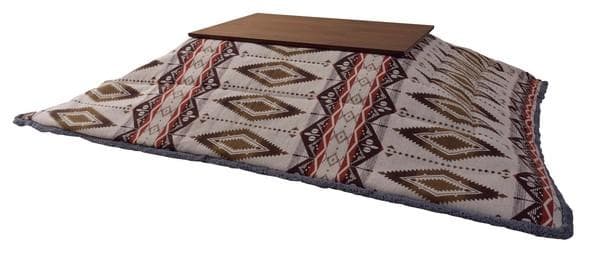 おしゃれ ふかふか かわいい オルテガ 暖かい 長方形 こたつ布団 民族柄