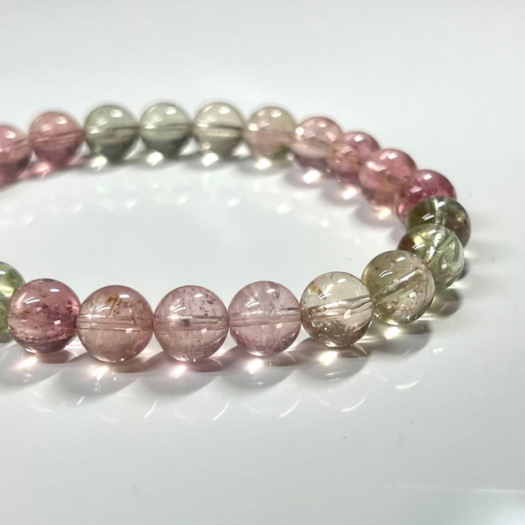 高品質　マルチカラートルマリンブレスレット　透明感良き　4
