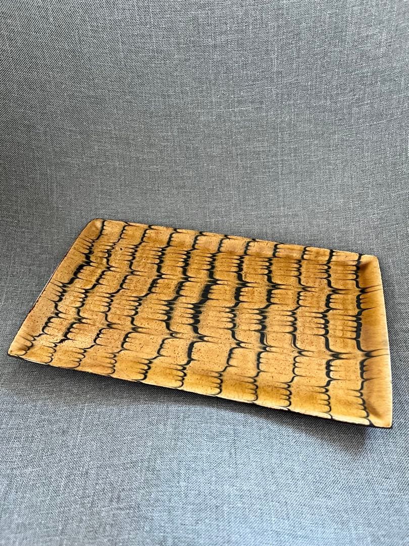 十場天伸さん つくも窯 スリップウェア 平皿 2枚セット