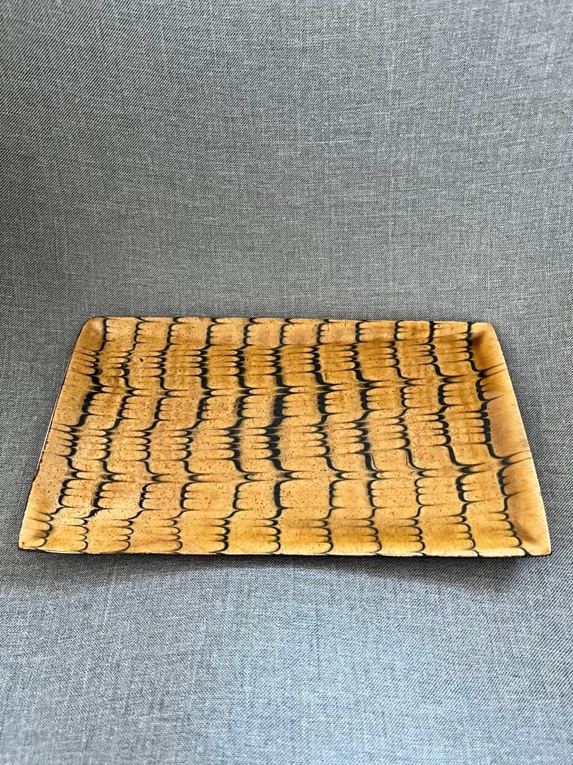 十場天伸さん つくも窯 スリップウェア 平皿 2枚セット