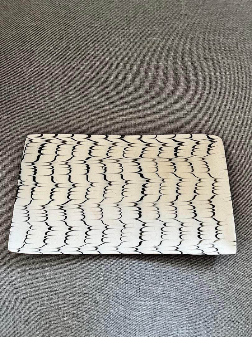 十場天伸さん つくも窯 スリップウェア 平皿 2枚セット