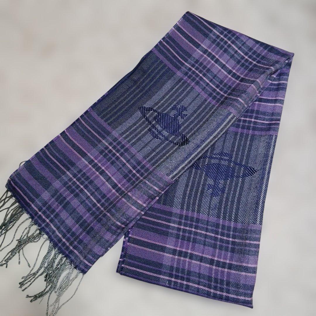 Vivienne Westwood チェック柄マフラー　紫　黒　ミックスカラー