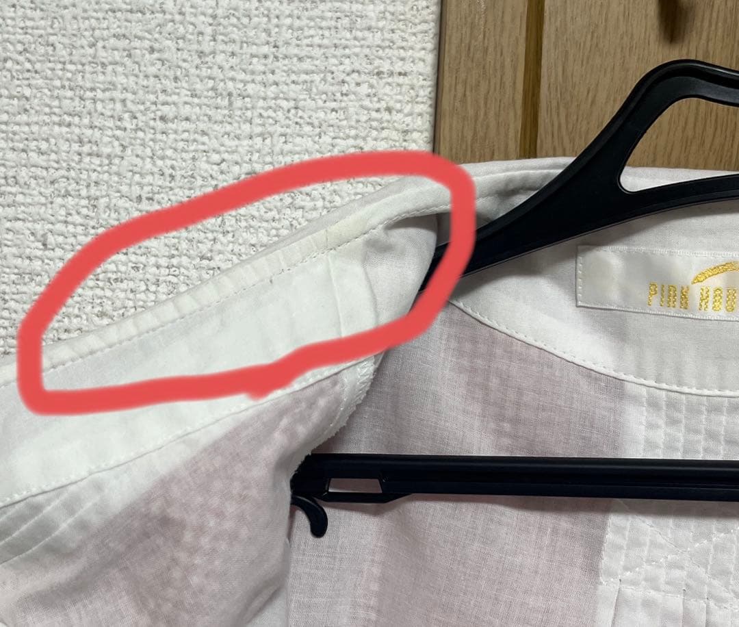 ピンクハウス　ギンガムうさぎ　いちご　刺繍　セーラー　ブラウス　赤　白