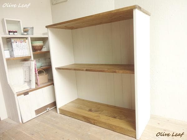 サイズ、デザインオーダー可！カウンターテーブルシャビーホワイト無垢材●受注製作