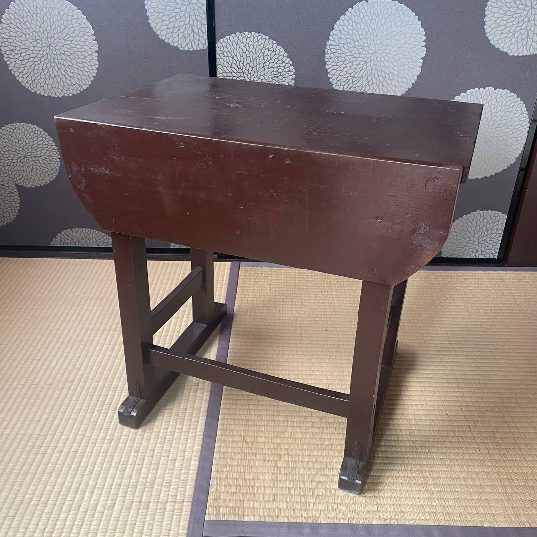 ヴィンテージ　木製　学習机　レストア　ダークブラウン　リペア済み
