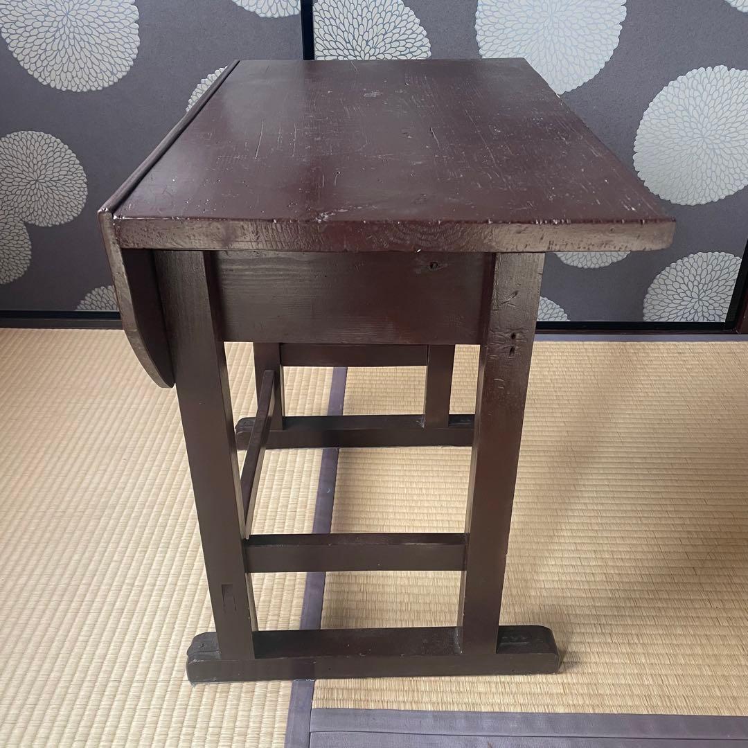 ヴィンテージ　木製　学習机　レストア　ダークブラウン　リペア済み