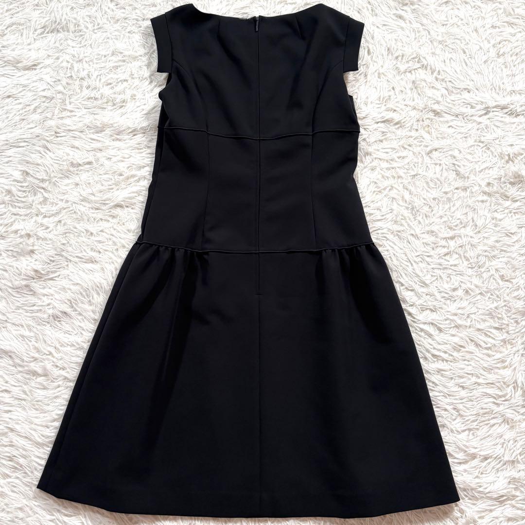 新品同様✨ルネ　ノースリーブ　ティアード　ドレス　ワンピース ネイビー　38