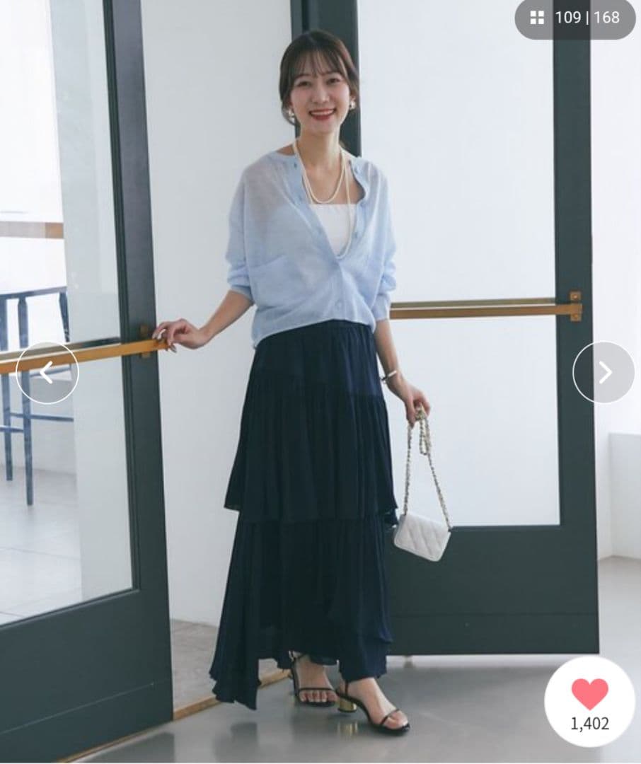 【新品未使用】ラブティックボンボン　イレヘムティアードスカート　ネイビー