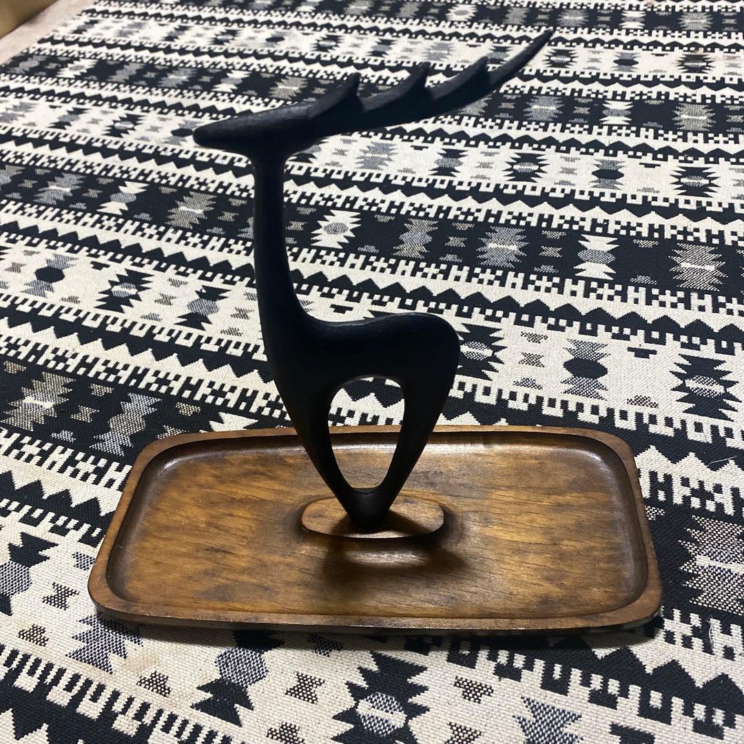 南部鉄器 鹿のトレイ 馬場忠寛 70年代 ヴィンテージ フォークアート