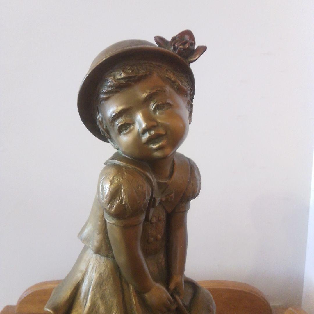 清可完器清　ブロンズ［少女と鴨］資産価値有り 本土のみの方