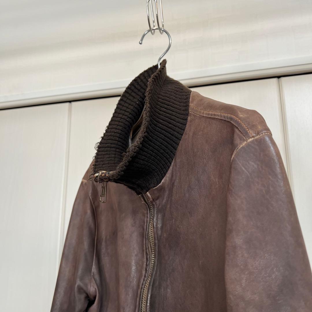 GIORGIO BRATO ビンテージ加工 ラムレザージャケット 48