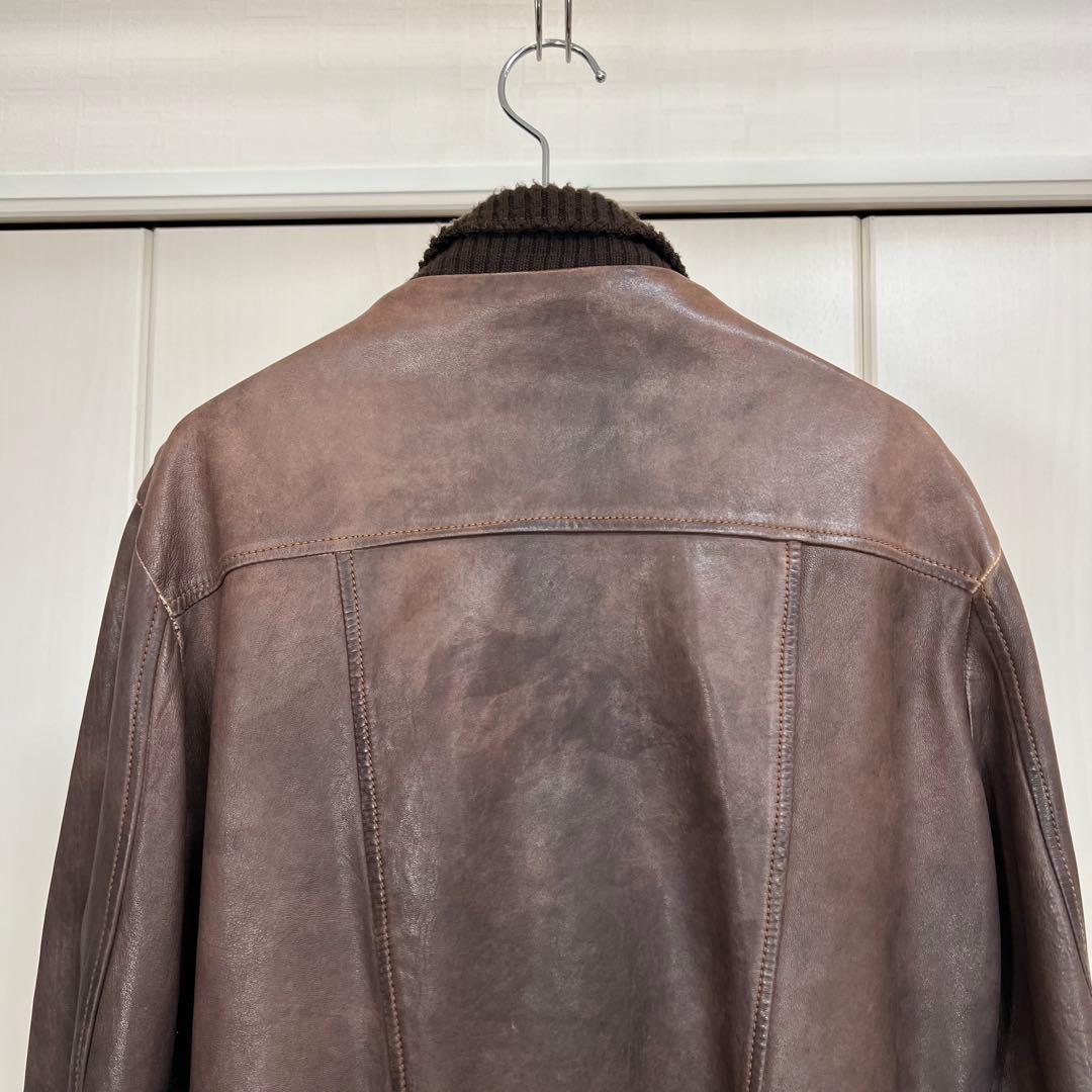 GIORGIO BRATO ビンテージ加工 ラムレザージャケット 48