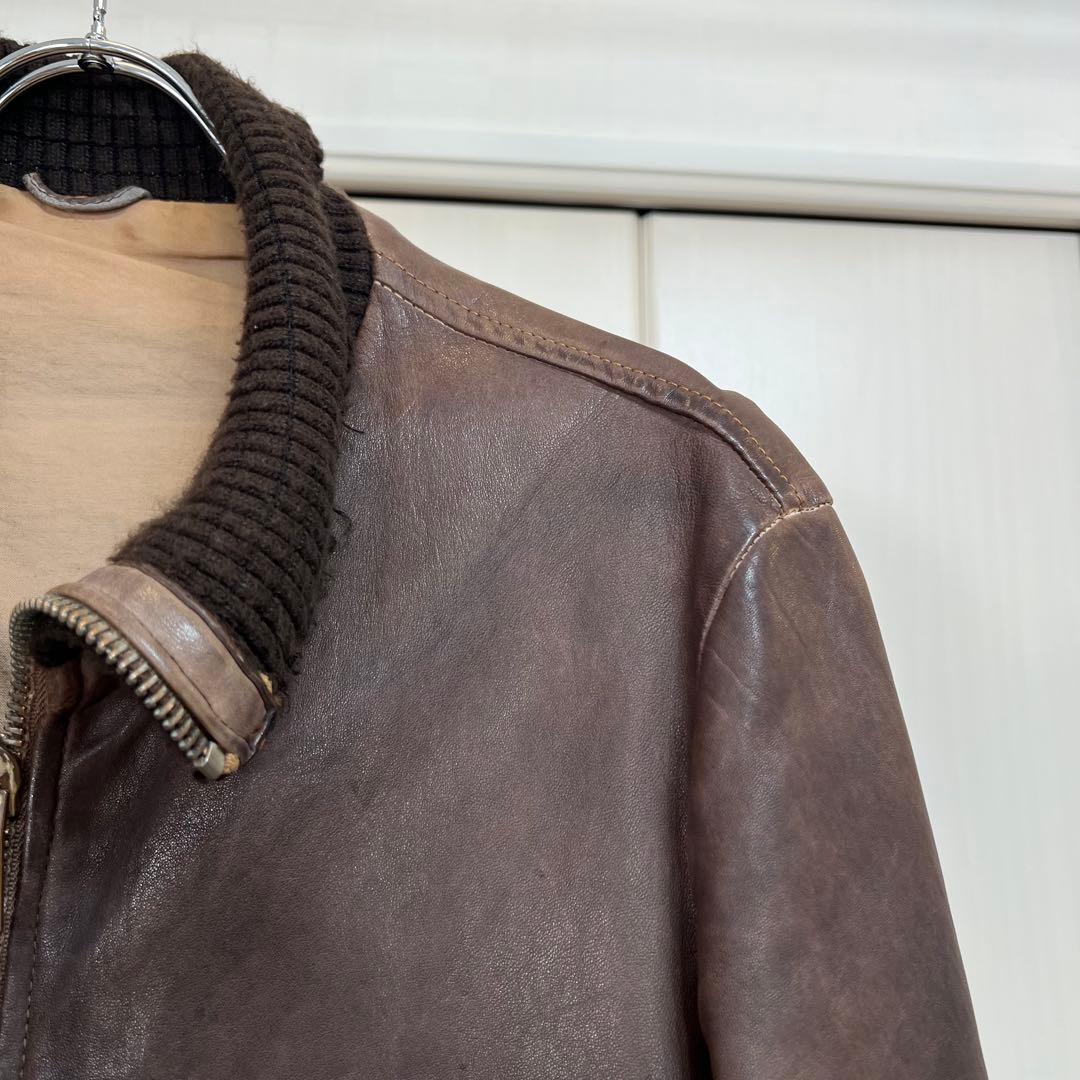 GIORGIO BRATO ビンテージ加工 ラムレザージャケット 48